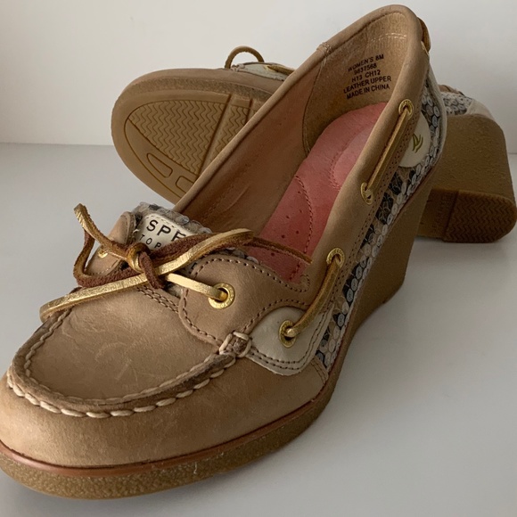 Sperry Top Sider Wedge Boat Shoes. Size 8. - Picture 6 of 11